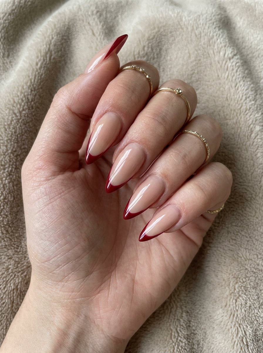 Red French Stiletto Nails als Stiletto Nägel Inspiration 2026